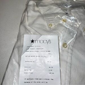 Ralph Laren Men’s white linen long sleeve shirt size medium brand new in bag